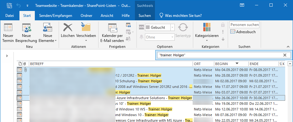 Outlook Kalender 1